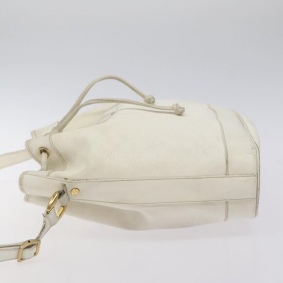 GUCCI Micro GG Supreme Shoulder Bag PVC White Gold Auth - Picture 5 of 16